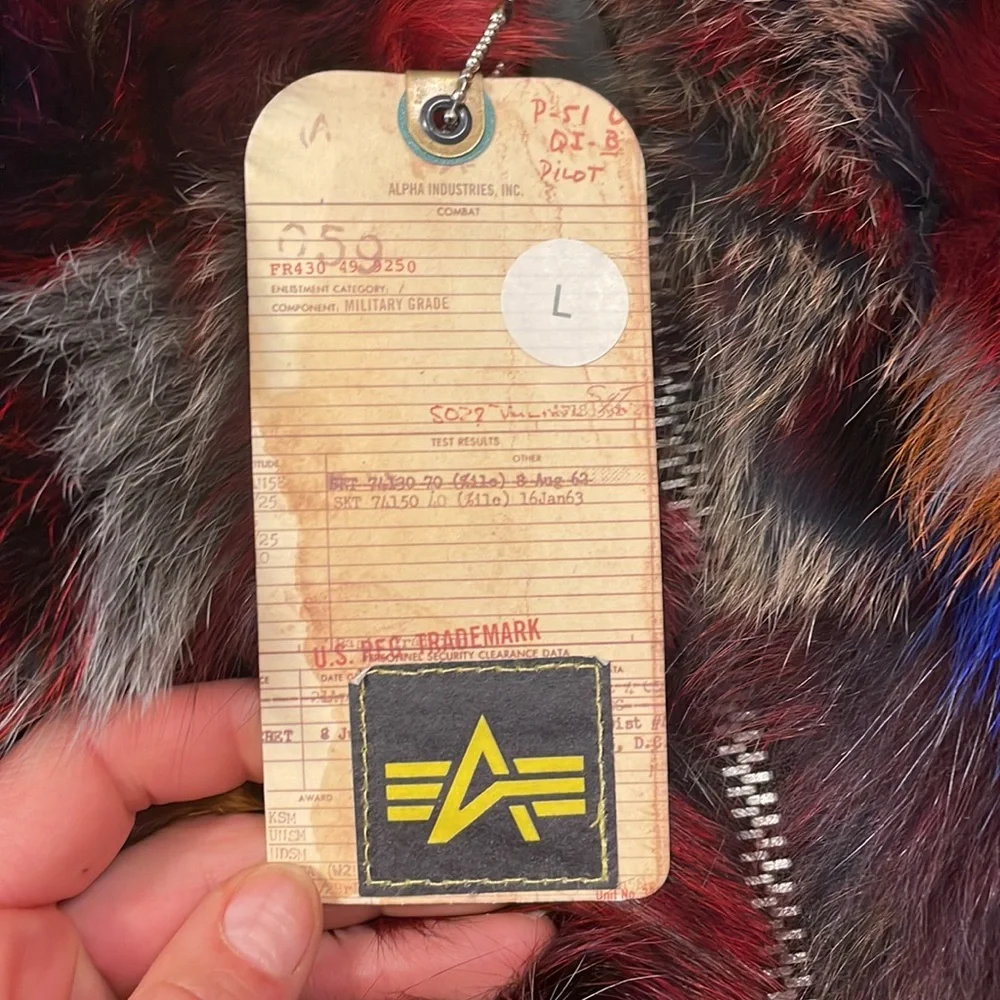 ONE OF A KIND! Alpha Industries Year of the Rooster fur bomber jacket - Picture 8 of 17